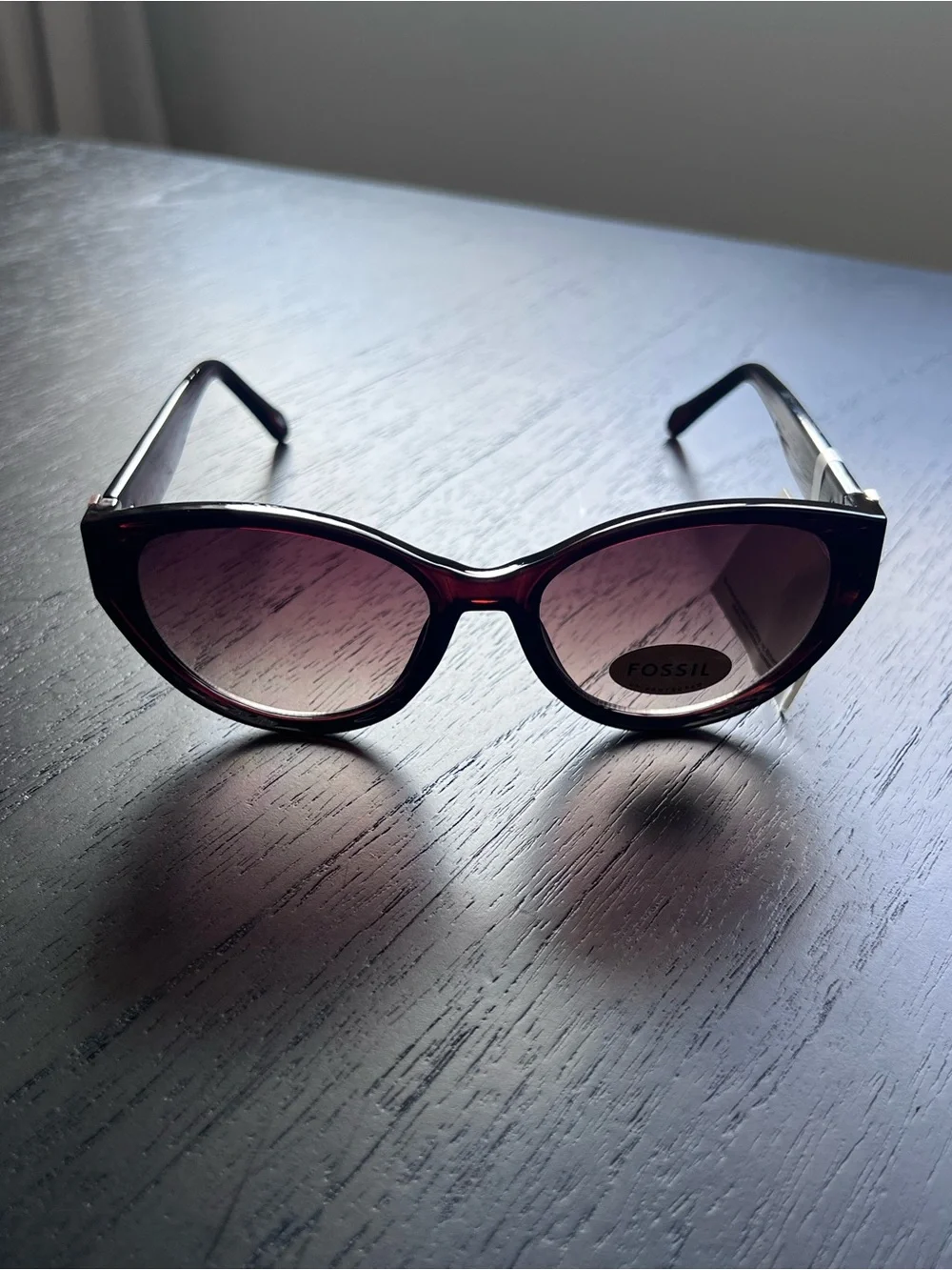 Fossil 54mm Women’s Cat Eye Sunglasses - Dark Brown with Gold